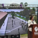 Rossana Pini de CND en la inauguración del Parque Sauzal, Salto
