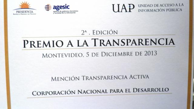 CND ganó la mención a la Transparencia Activa 2013